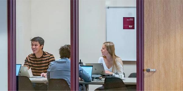 students together studying in AAC Group Study Room